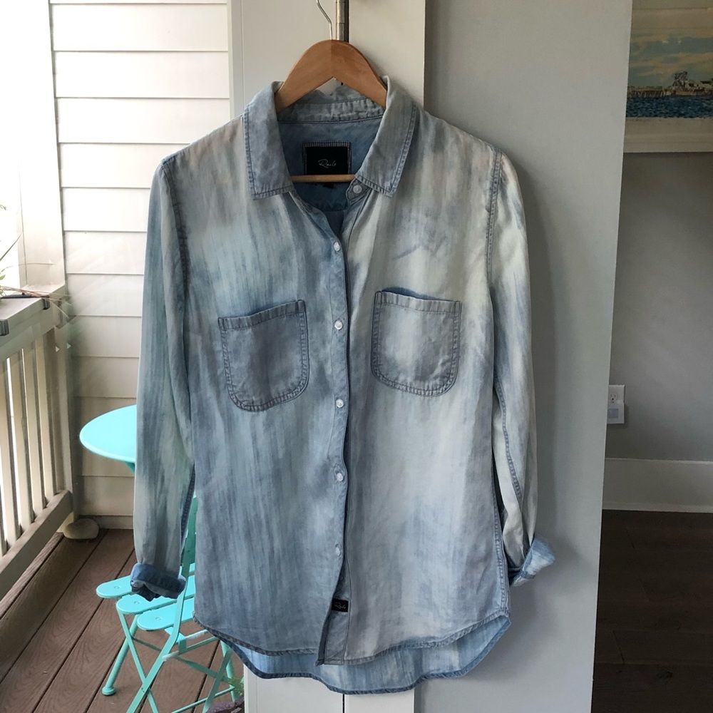 Rails Chambray Denim Button Down Shirt Size Small - image 5